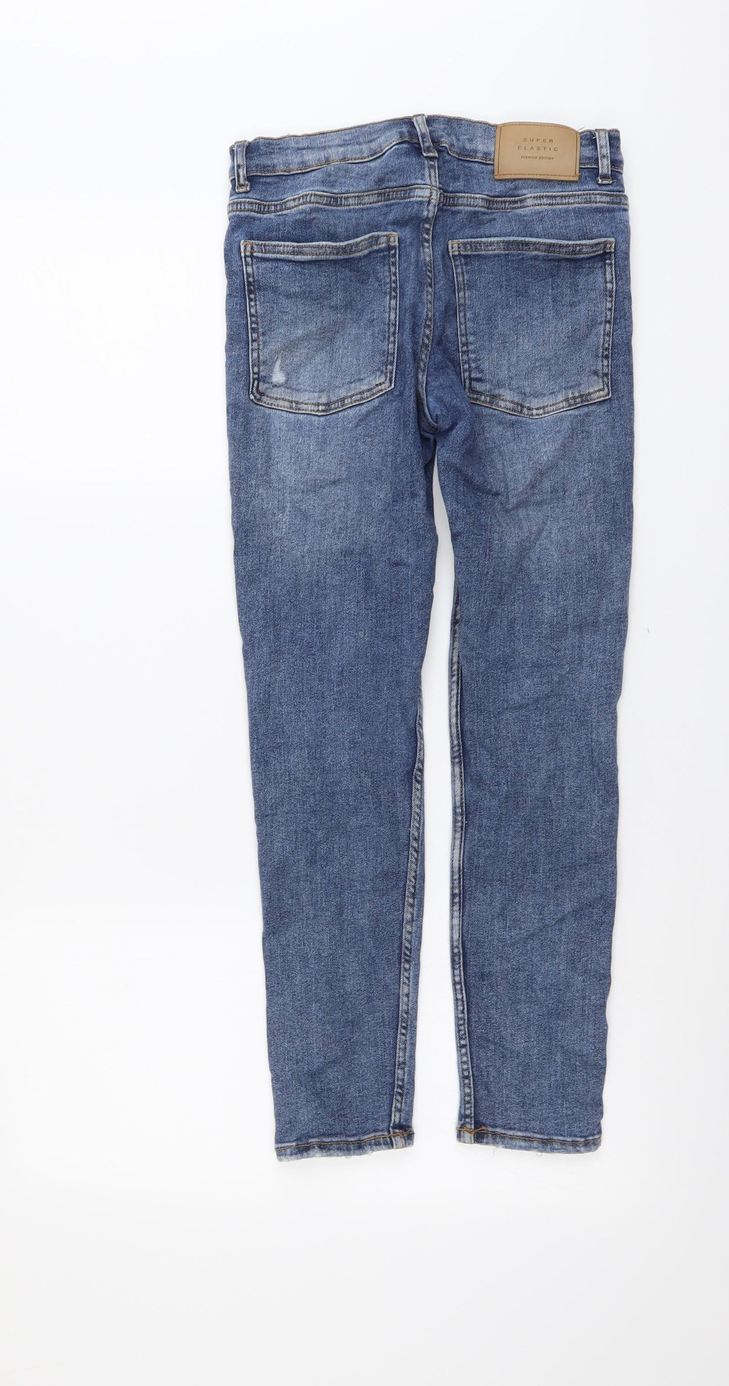 Zara Boys Blue Cotton Straight Jeans Size 11-12 Years Regular Button