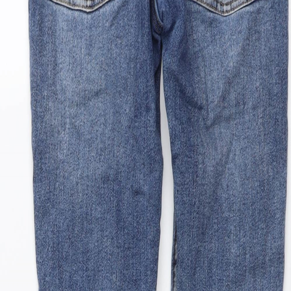 Zara Boys Blue Cotton Straight Jeans Size 11-12 Years Regular Button