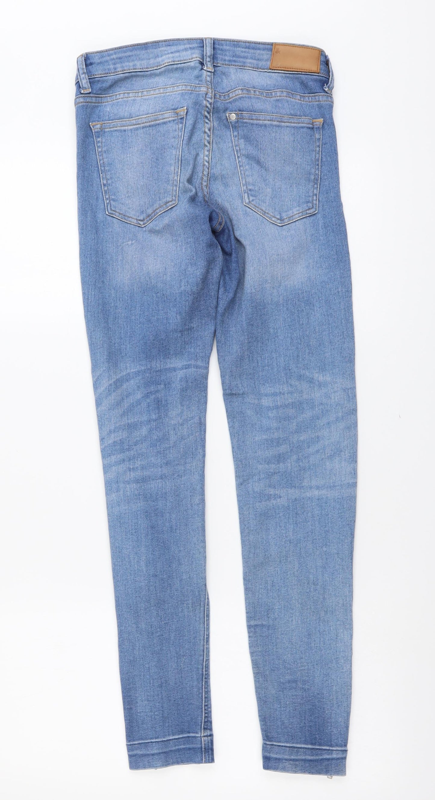 H&M Womens Blue Cotton Skinny Jeans Size 26 in L27 in Regular Button