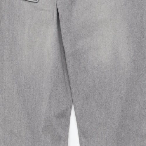 C&A Mens Grey Cotton Straight Jeans Size 32 in L32 in Slim Button