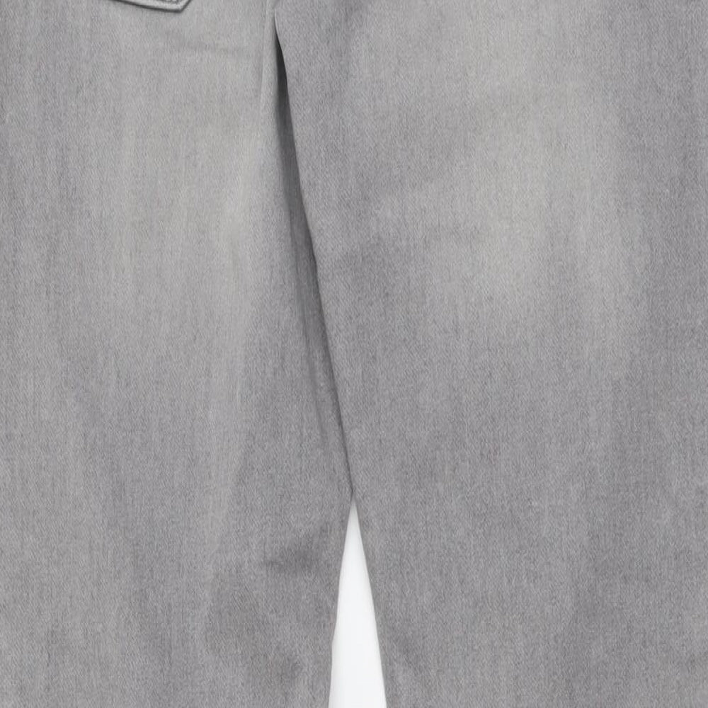 C&A Mens Grey Cotton Straight Jeans Size 32 in L32 in Slim Button