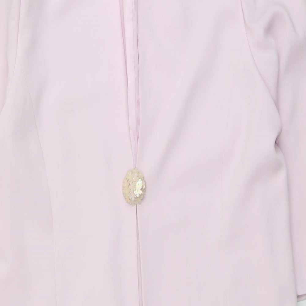 Frank Usher Womens Pink Overcoat Coat Size 18 Button