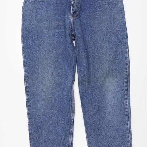 Gold Award Womens Blue Cotton Mom Jeans Size 38 in L29 in Regular Button