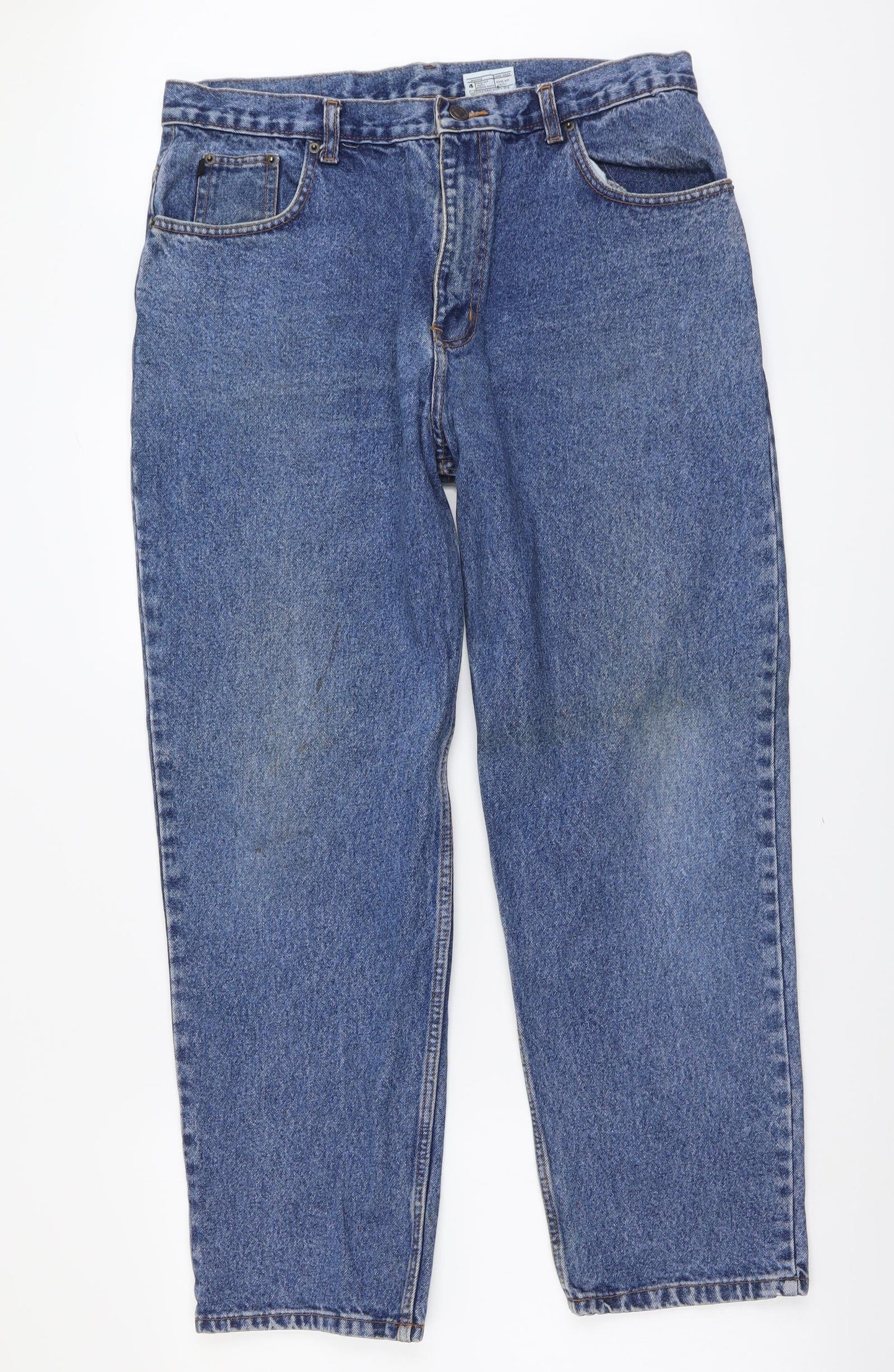 Gold Award Womens Blue Cotton Mom Jeans Size 38 in L29 in Regular Button
