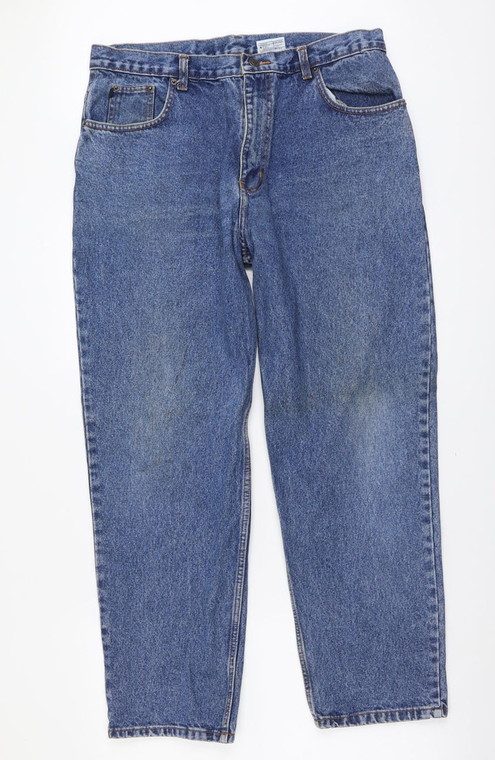 Gold Award Womens Blue Cotton Mom Jeans Size 38 in L29 in Regular Button