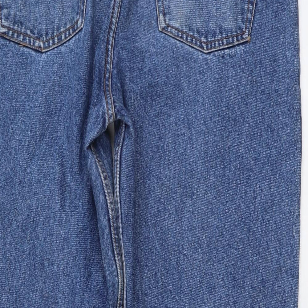 Gold Award Womens Blue Cotton Mom Jeans Size 38 in L29 in Regular Button