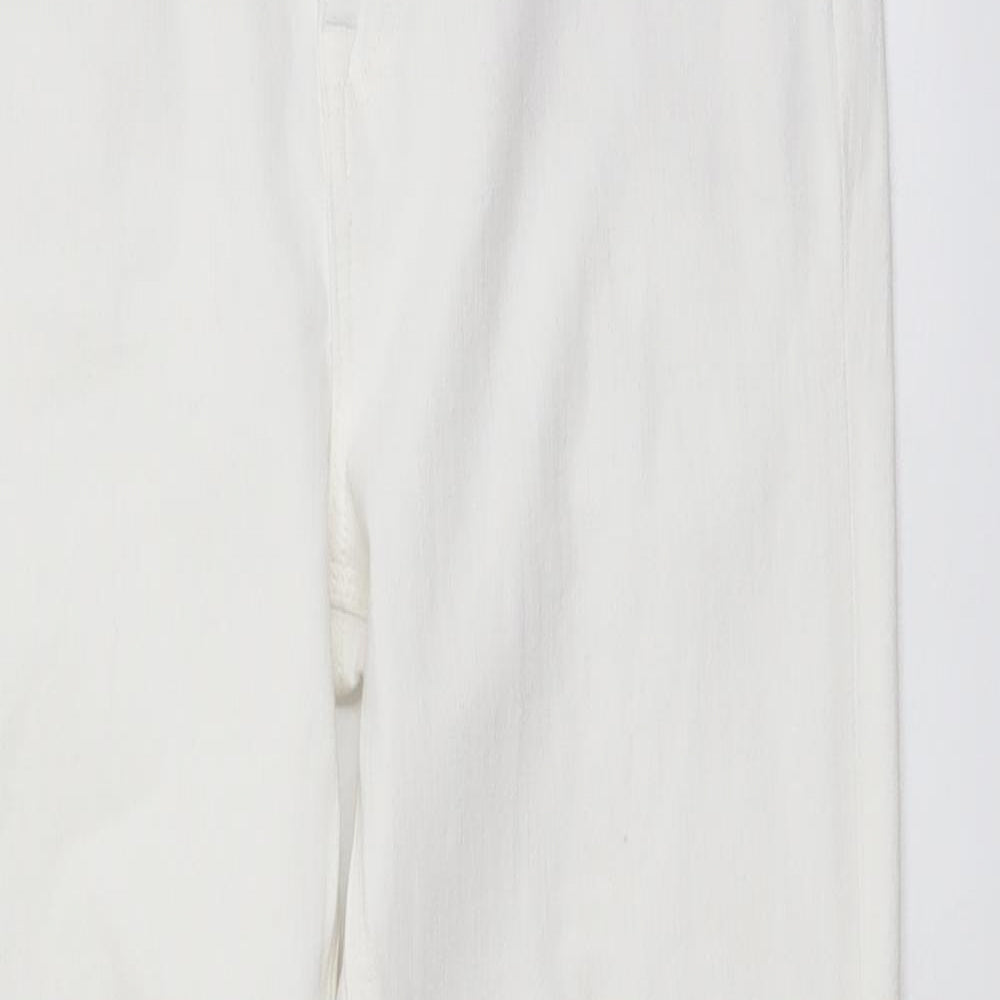 Marks and Spencer Womens White Cotton Skinny Jeans Size 30 in L30 in Regular Button
