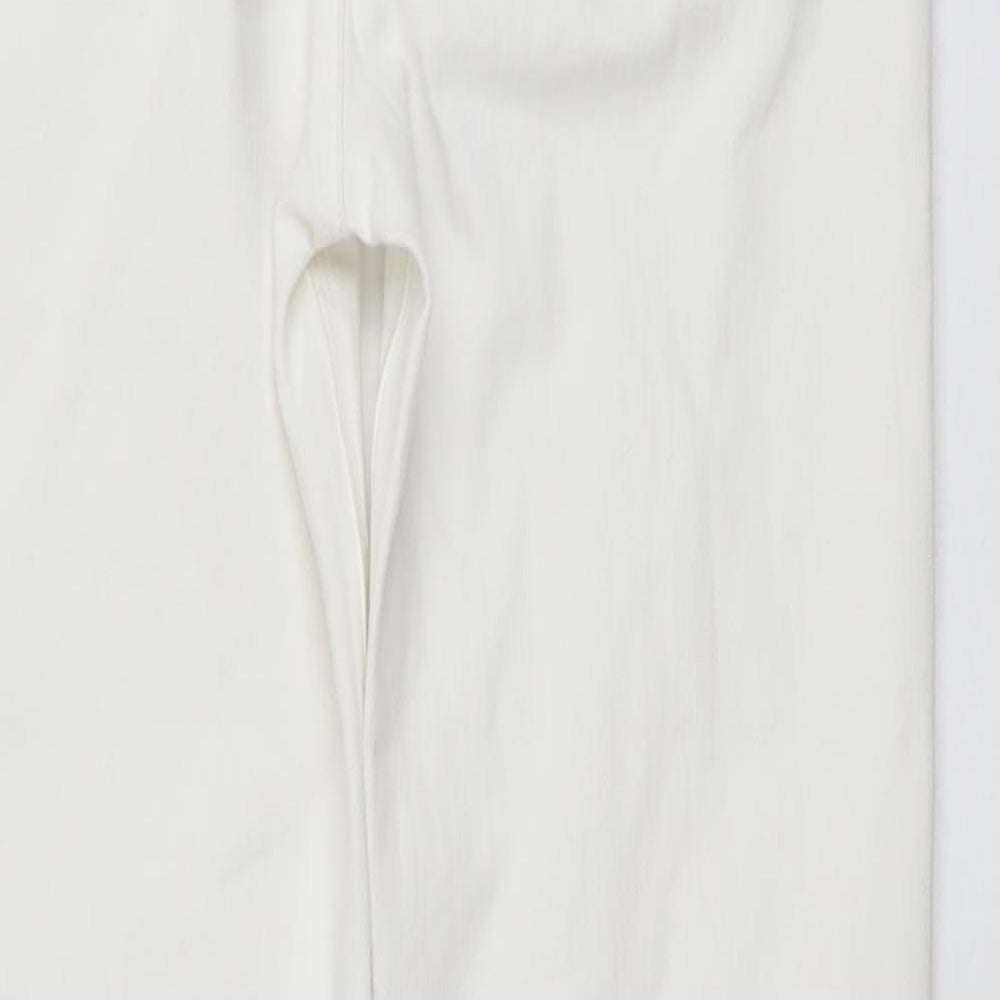 Marks and Spencer Womens White Cotton Skinny Jeans Size 30 in L30 in Regular Button