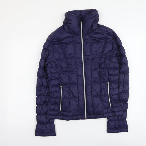 Harvey&Jones Womens Blue Quilted Jacket Size 10 Zip