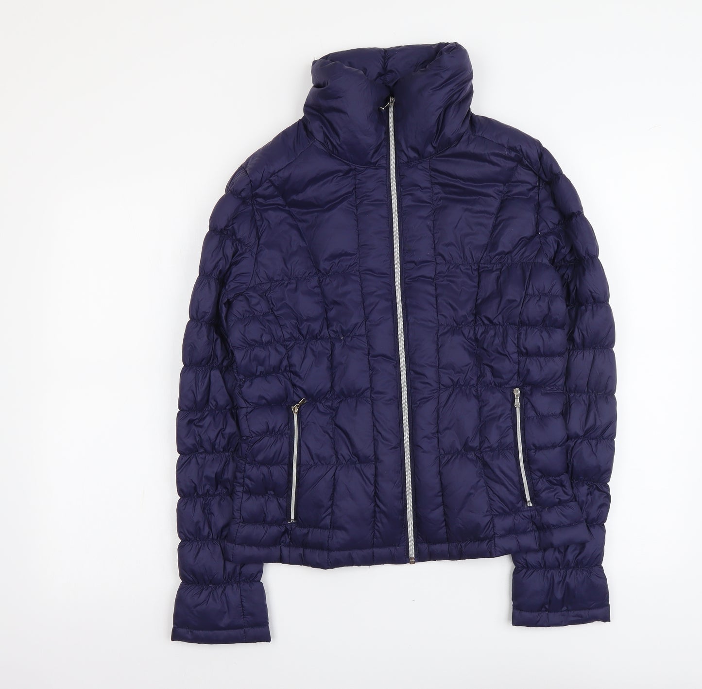 Harvey&Jones Womens Blue Quilted Jacket Size 10 Zip