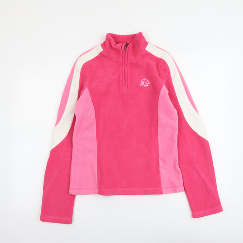 Protest Womens Pink Colourblock Polyester Pullover Sweatshirt Size S Zip