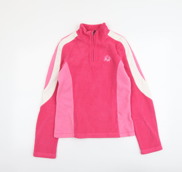 Protest Womens Pink Colourblock Polyester Pullover Sweatshirt Size S Zip