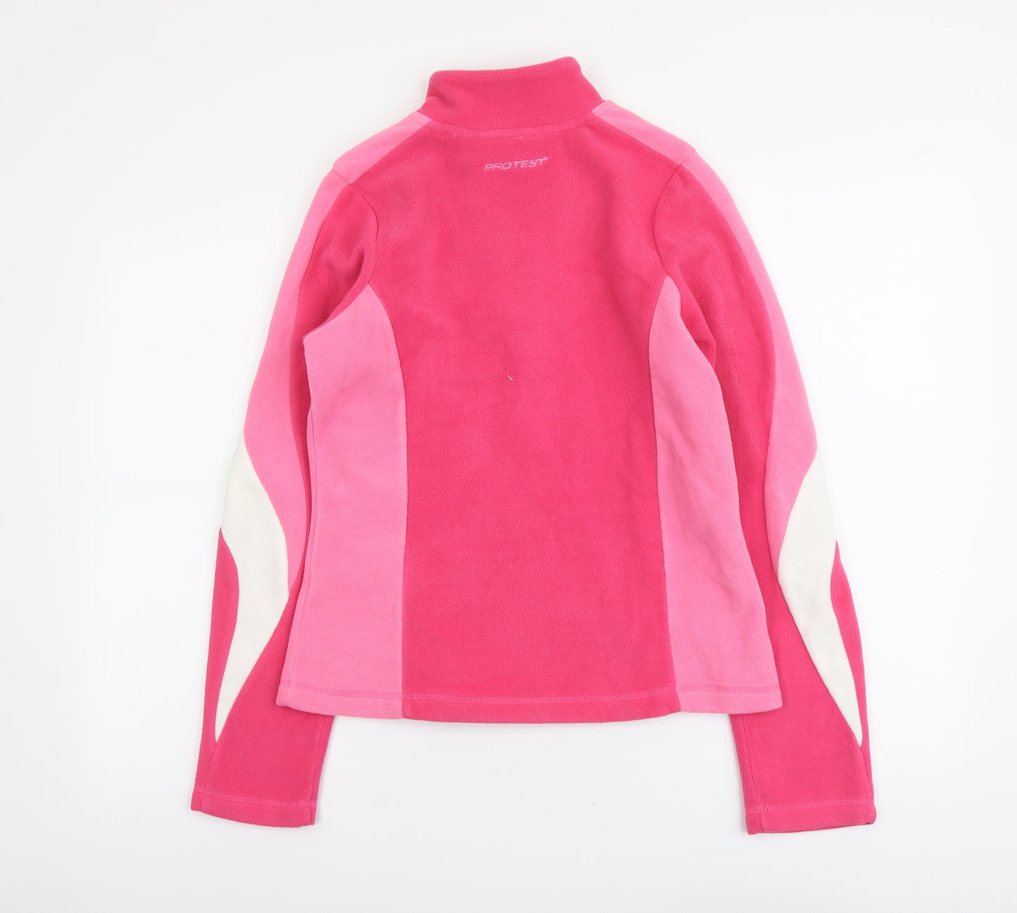 Protest Womens Pink Colourblock Polyester Pullover Sweatshirt Size S Zip