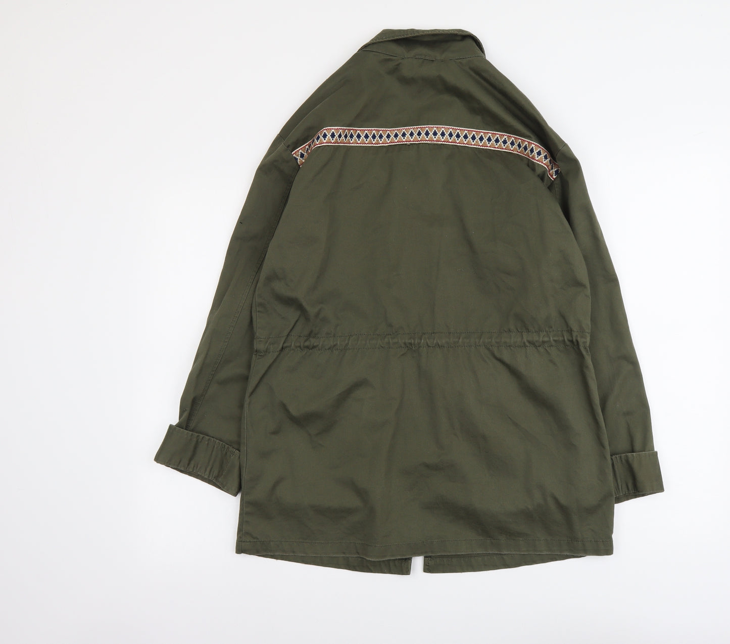 H&M Womens Green Geometric Jacket Size S Zip