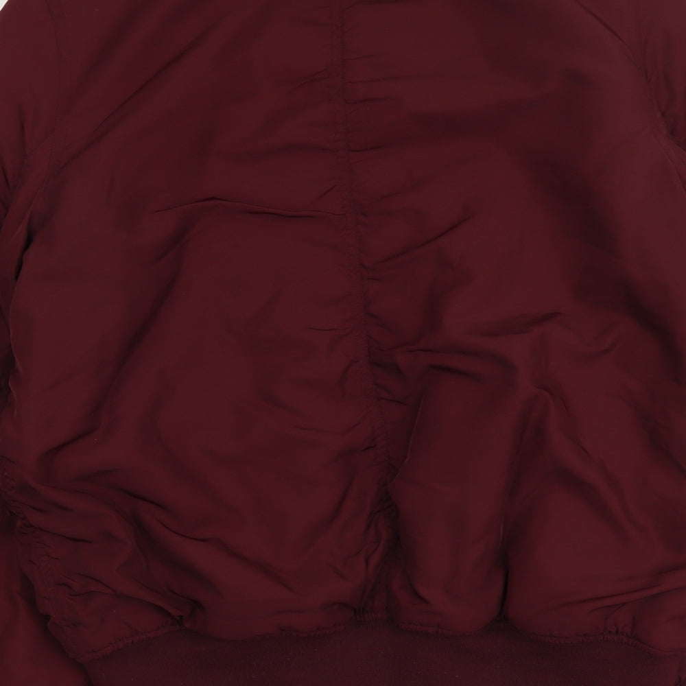 Topshop Womens Red Bomber Jacket Jacket Size 14 Zip