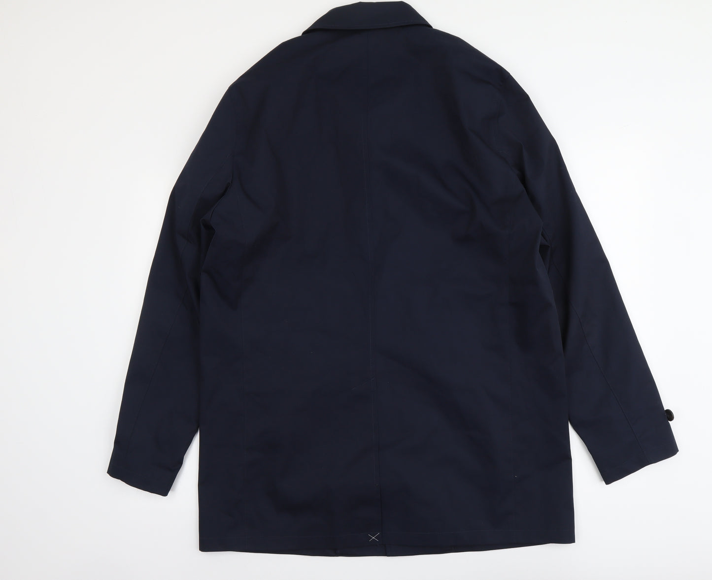 Marks and Spencer Mens Blue Overcoat Coat Size L Button
