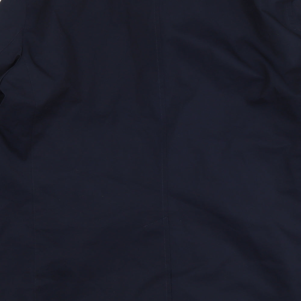 Marks and Spencer Mens Blue Overcoat Coat Size L Button