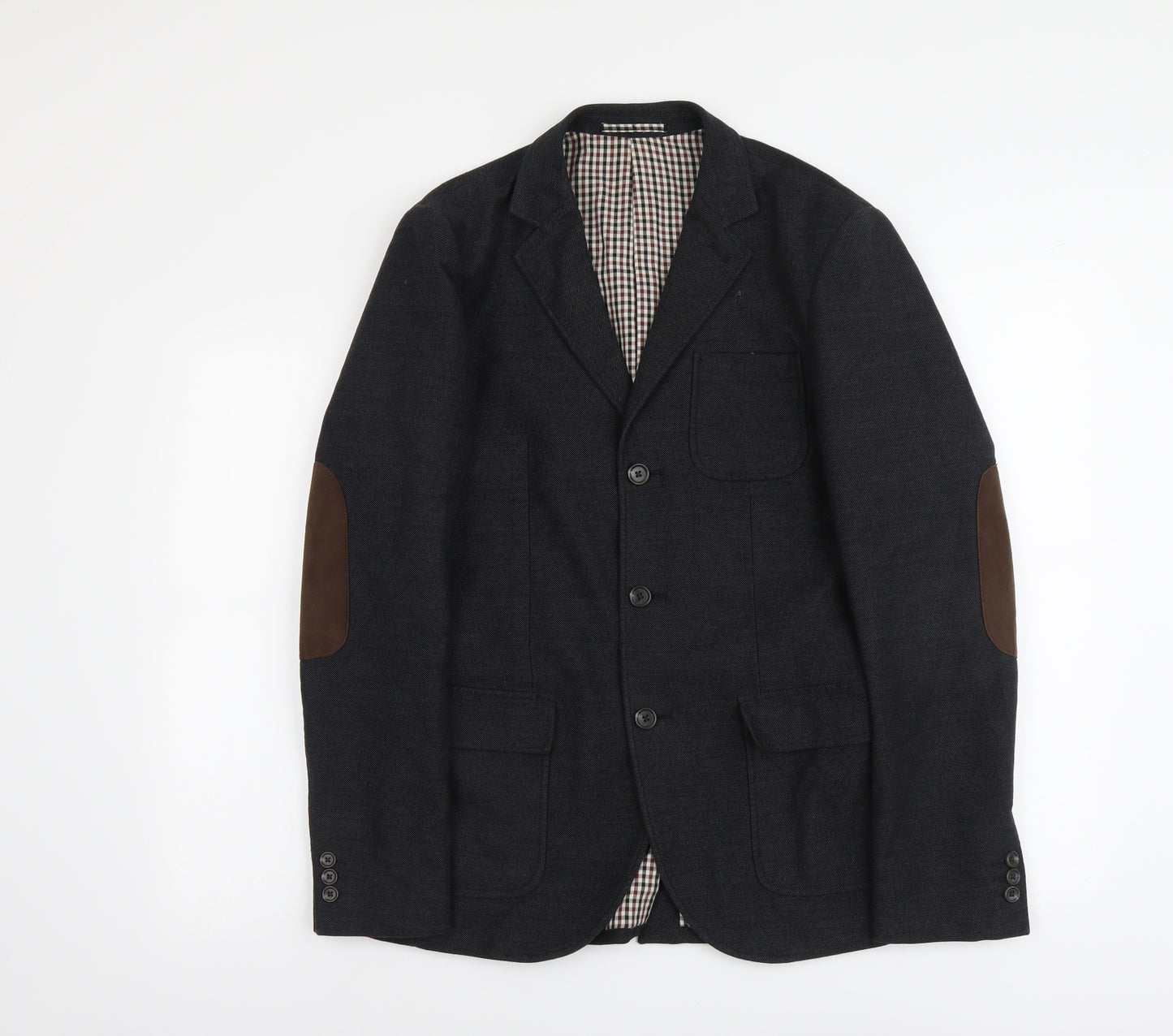 NEXT Mens Blue Cotton Jacket Blazer Size S Regular - Elbow Patches