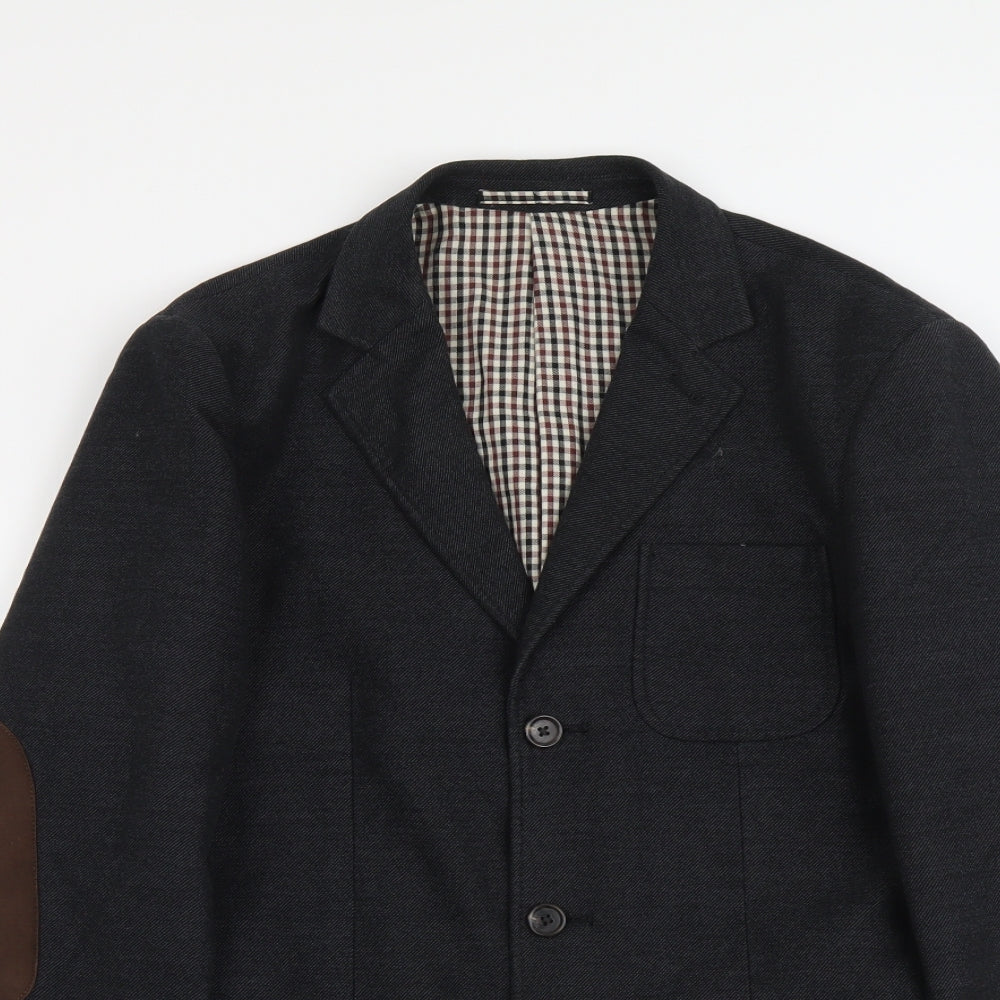 NEXT Mens Blue Cotton Jacket Blazer Size S Regular - Elbow Patches