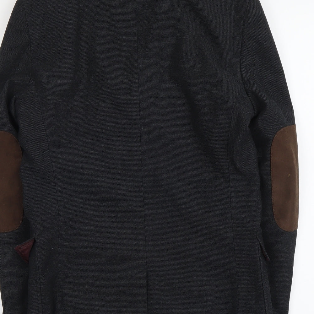 NEXT Mens Blue Cotton Jacket Blazer Size S Regular - Elbow Patches