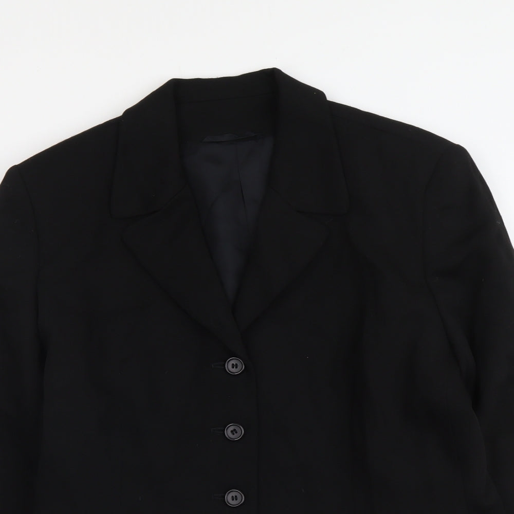 Austin Reed Womens Black Polyester Jacket Blazer Size 4XL