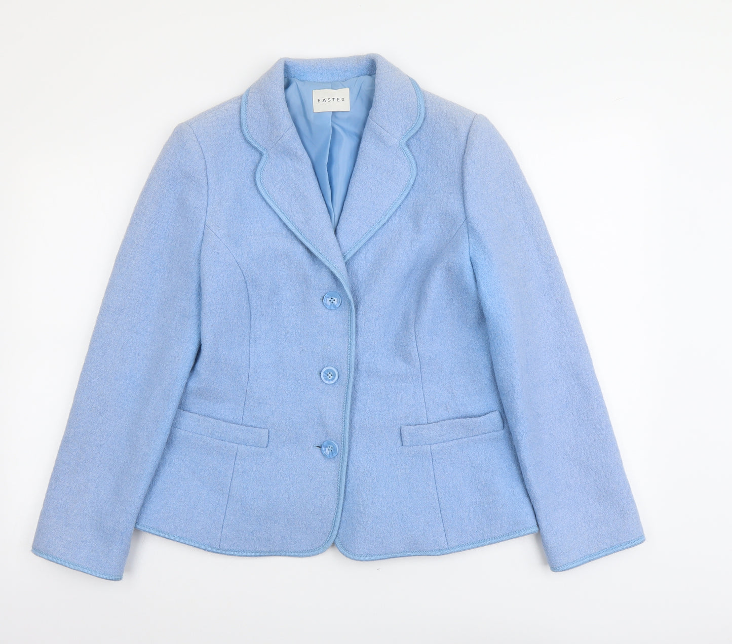 Eastex Womens Blue Jacket Blazer Size 10 Button