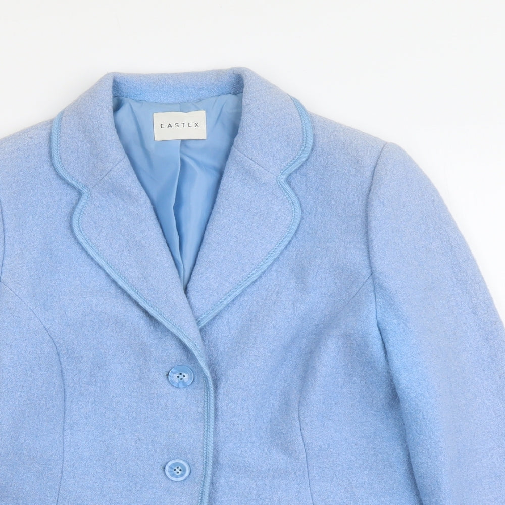 Eastex Womens Blue Jacket Blazer Size 10 Button