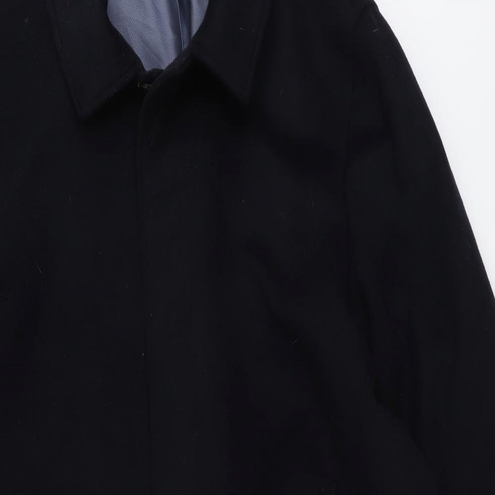 Marks and Spencer Mens Blue Overcoat Coat Size 2XL Button