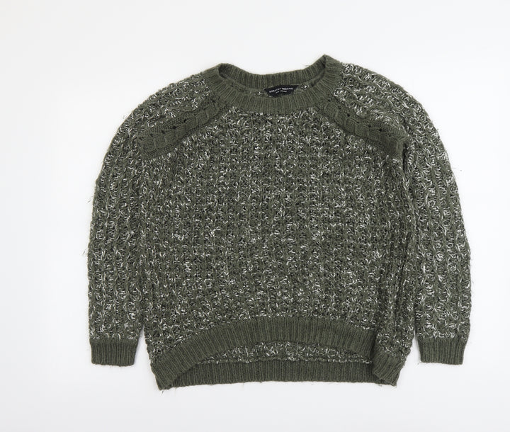 Dorothy Perkins Womens Green Boat Neck Acrylic Pullover Jumper Size 12