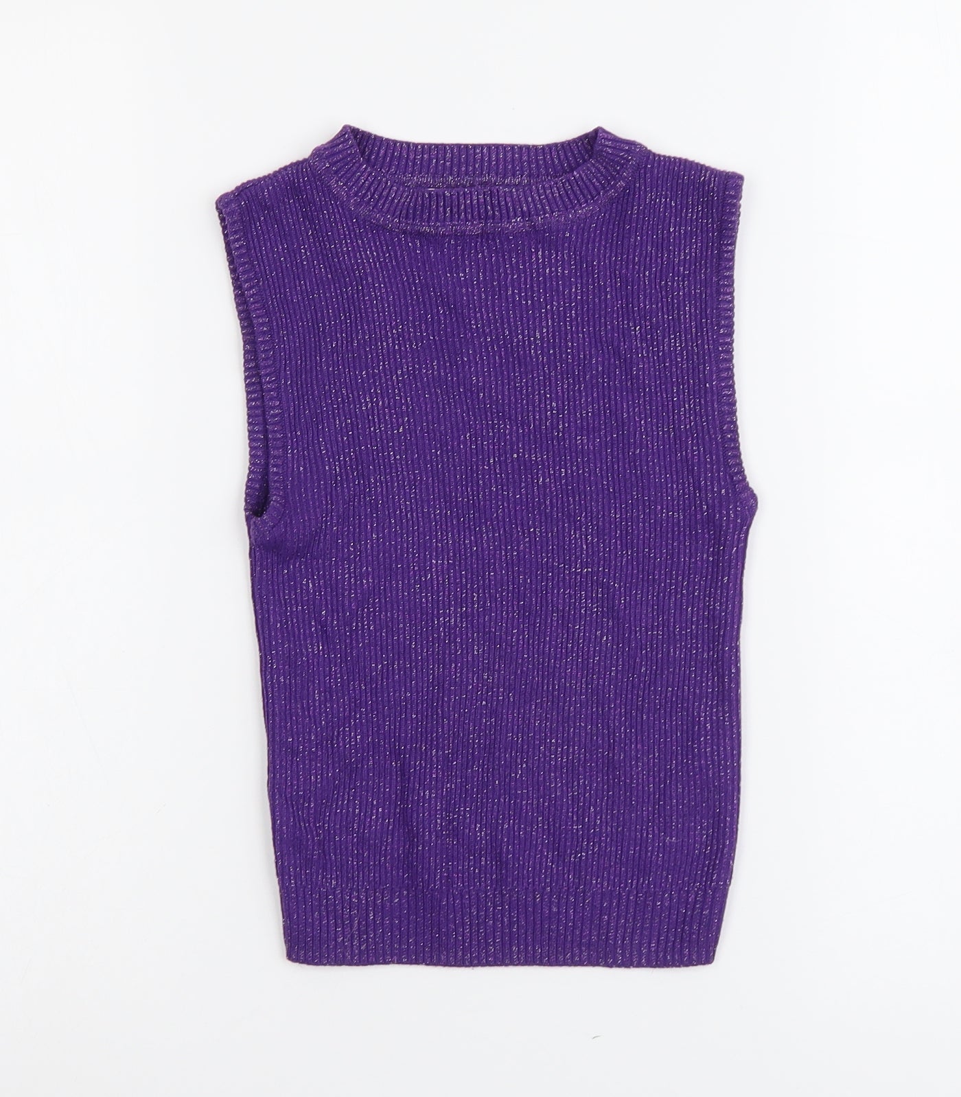 Primark Womens Purple Polyester Basic Blouse Size XS Mock Neck