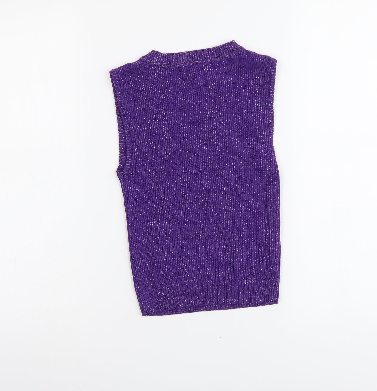 Primark Womens Purple Polyester Basic Blouse Size XS Mock Neck