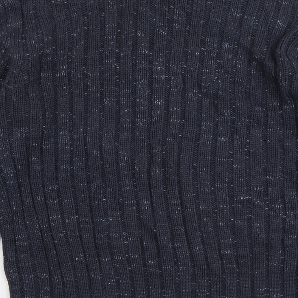 Tom Hagan Mens Blue Round Neck Acrylic Pullover Jumper Size L Long Sleeve