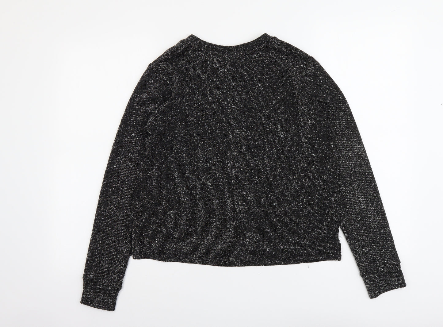 H&M Womens Black Scoop Neck Polyester Pullover Jumper Size XS
