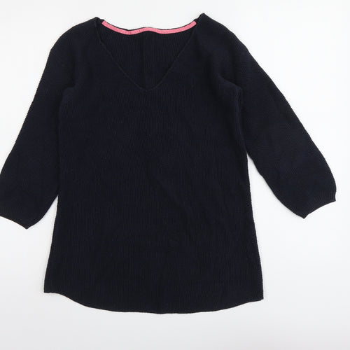 NEXT Womens Blue V-Neck Cotton Pullover Jumper Size 8