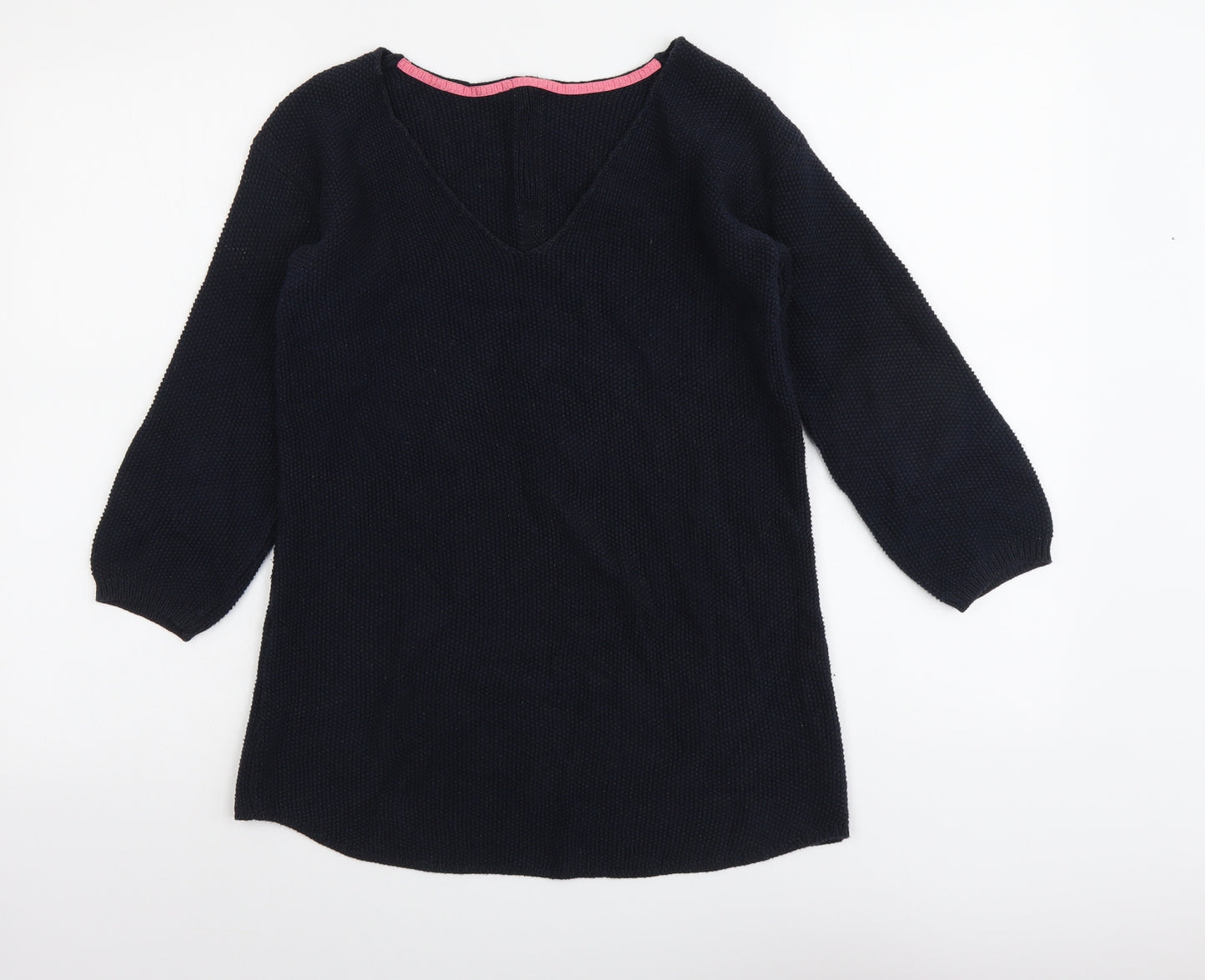 NEXT Womens Blue V-Neck Cotton Pullover Jumper Size 8