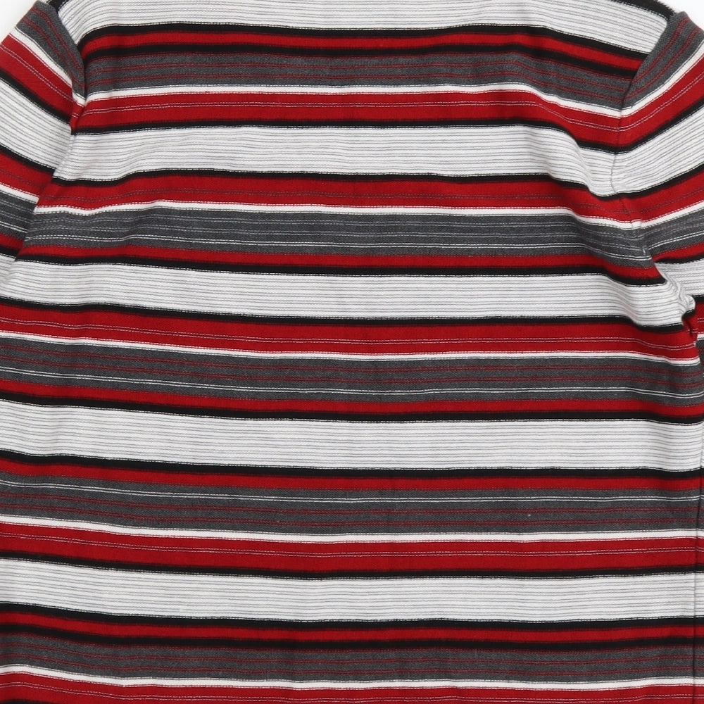Eastex Womens Red Scoop Neck Striped Acrylic Pullover Jumper Size 12