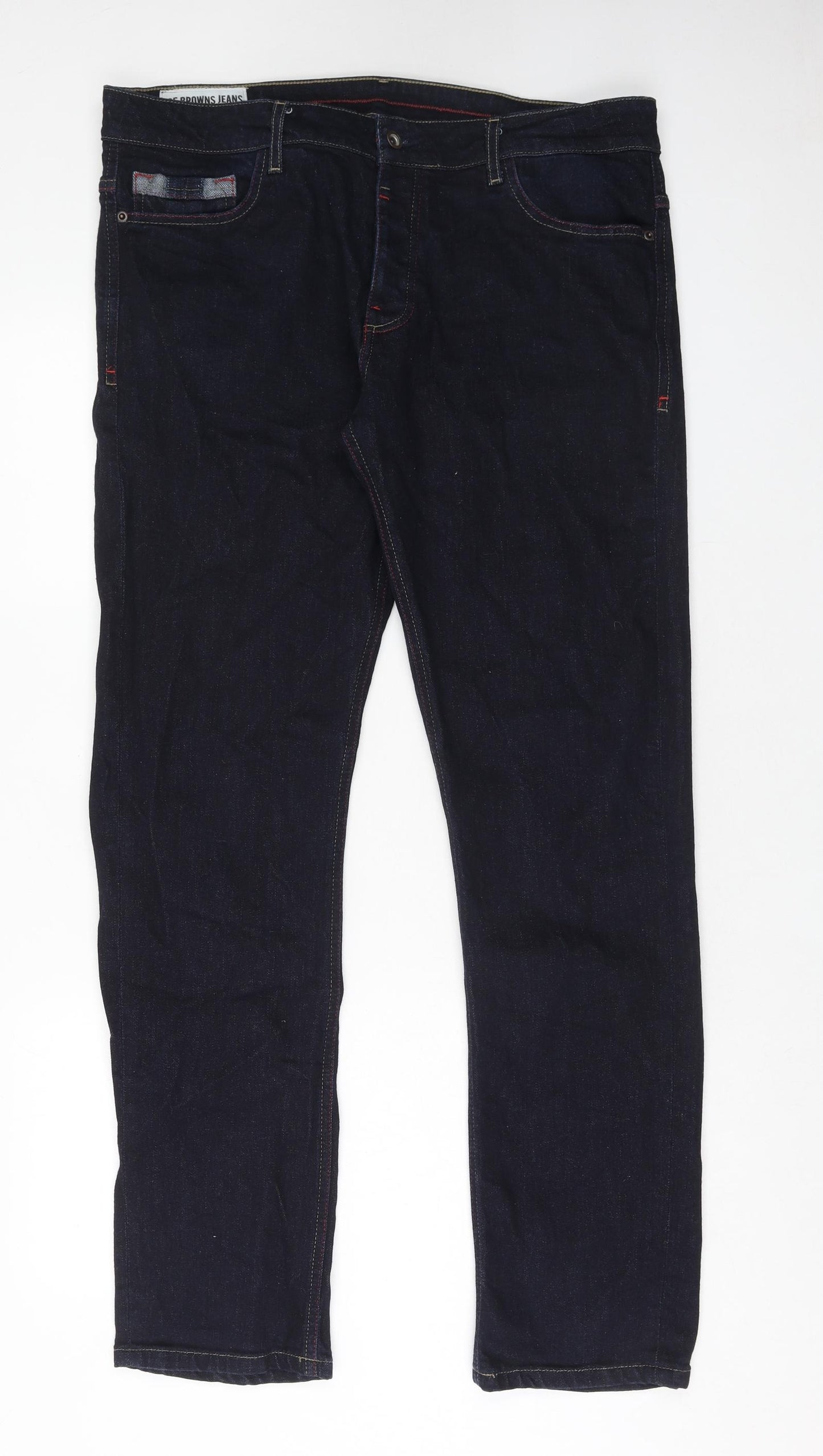 Joe Brown Mens Blue Cotton Skinny Jeans Size 36 in Regular Button - Long Length