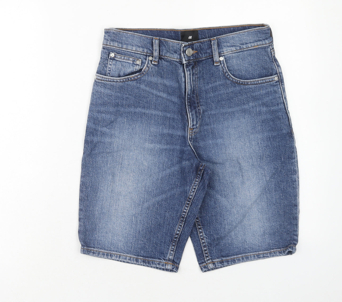 H&M Mens Blue Cotton Bermuda Shorts Size 28 in Regular Zip