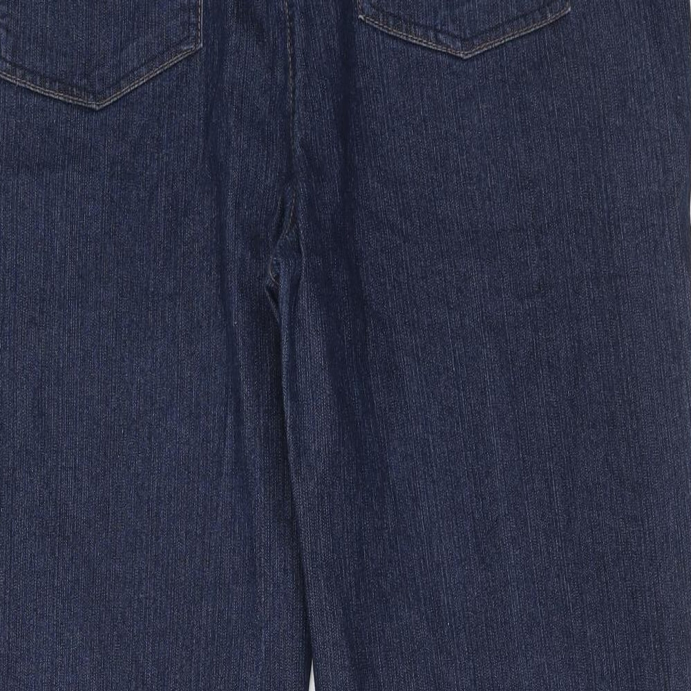 M&Co Womens Blue Cotton Straight Jeans Size 22 Regular Zip