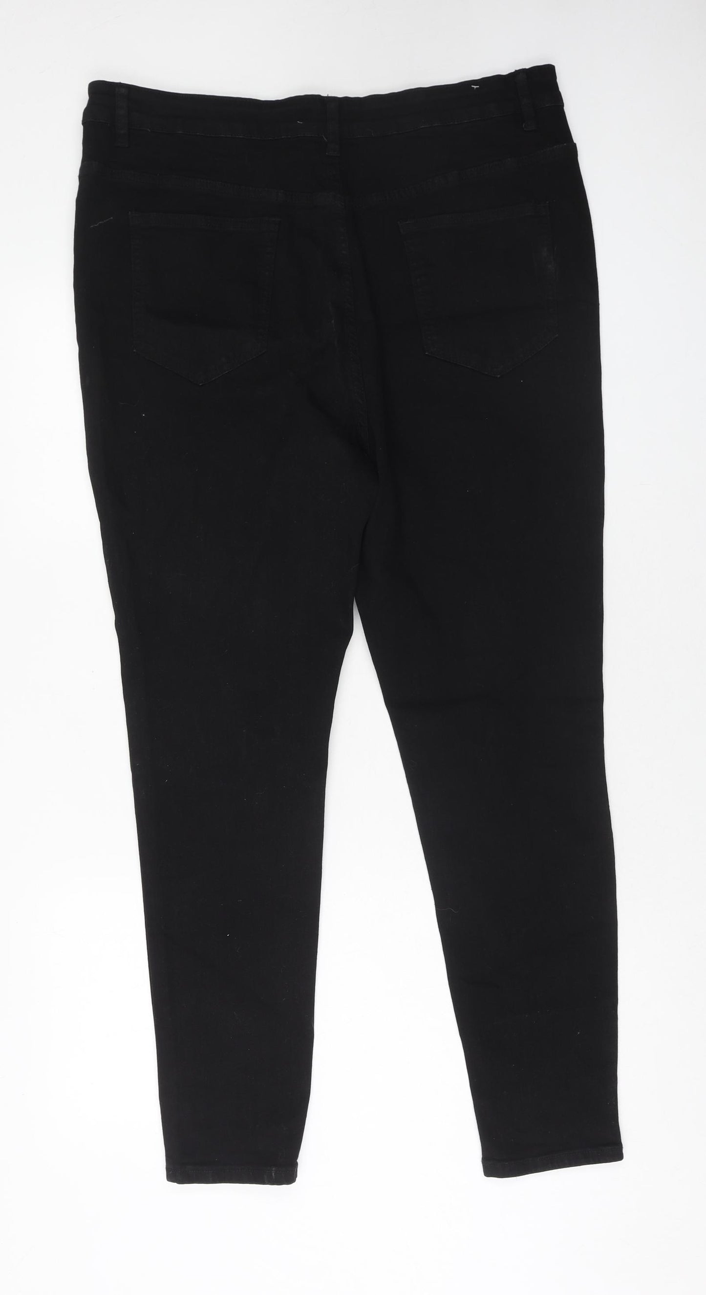 Club Denim Womens Black Cotton Skinny Jeans Size 20 Regular Zip