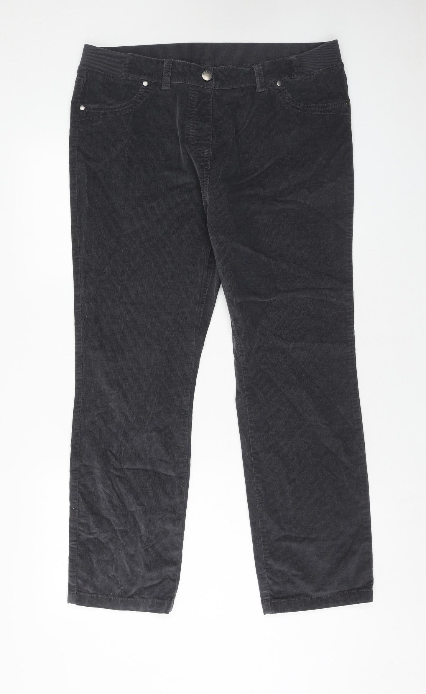 Debenhams Womens Grey Cotton Trousers Size 16 Regular