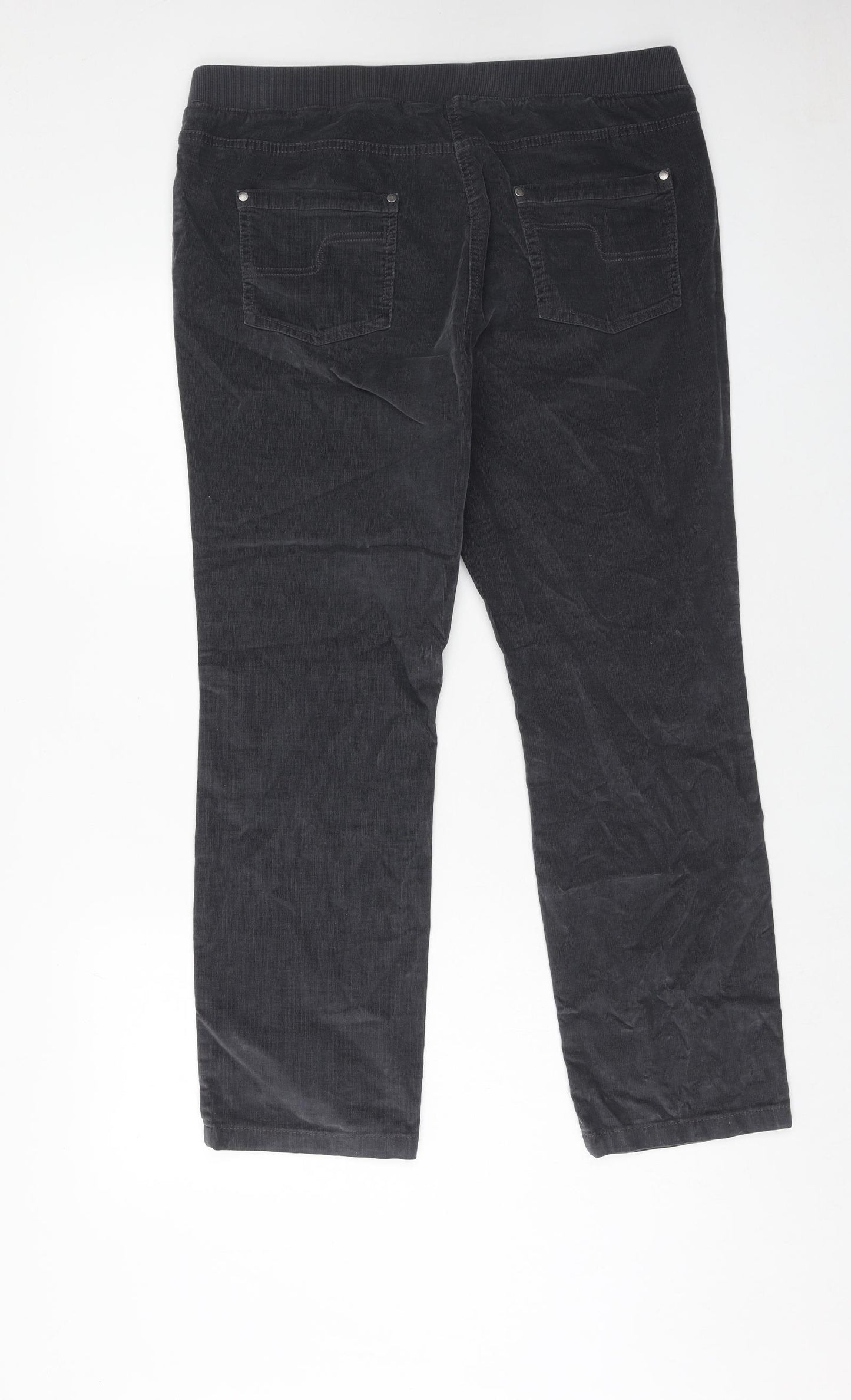 Debenhams Womens Grey Cotton Trousers Size 16 Regular