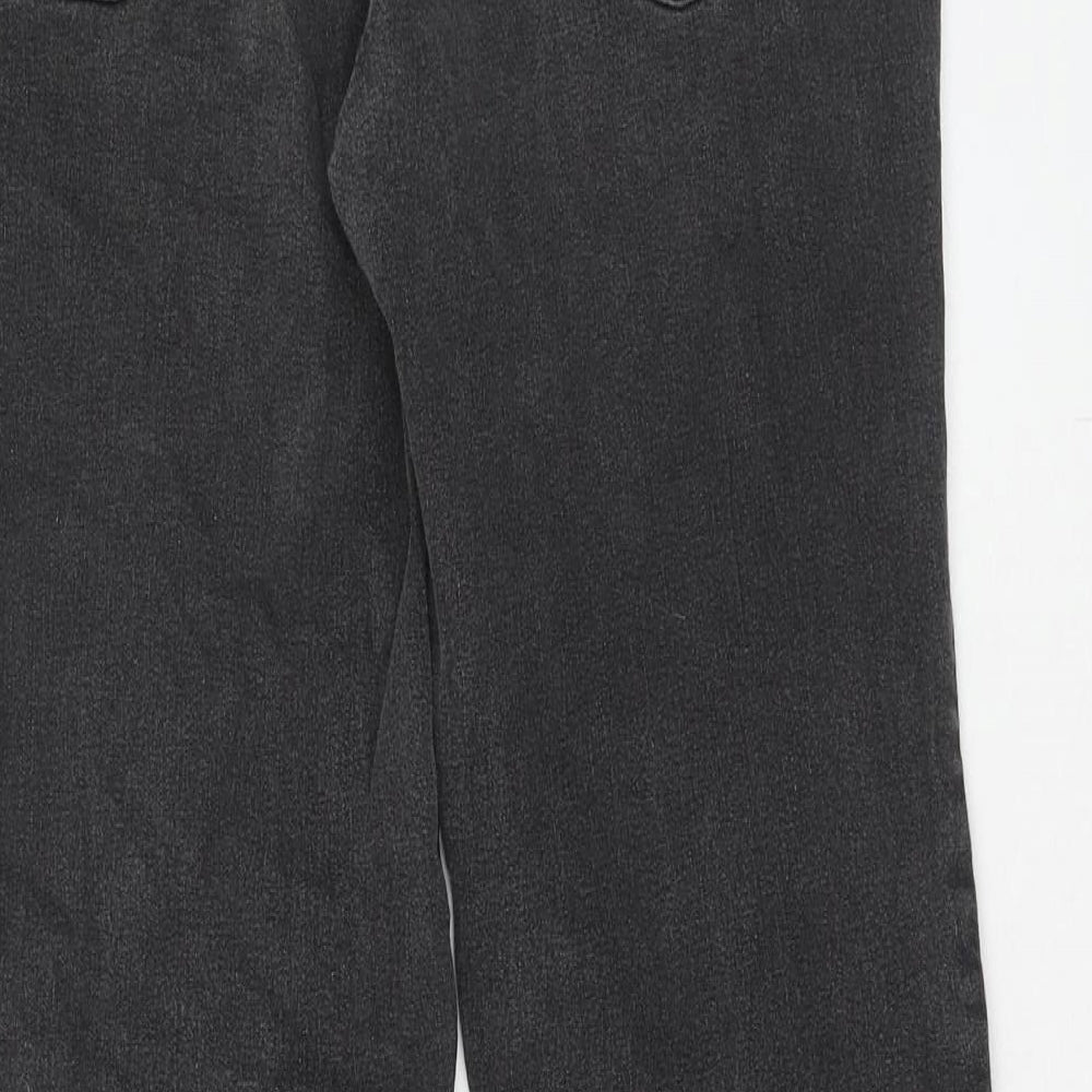 Dorothy Perkins Womens Grey Cotton Straight Jeans Size 10 Regular Zip
