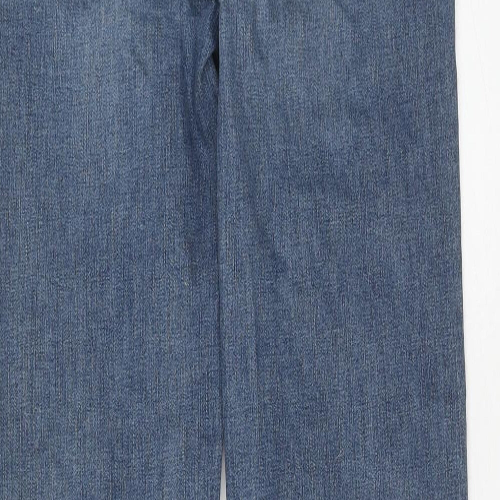 Marks and Spencer Womens Blue Cotton Straight Jeans Size 8 Regular Zip