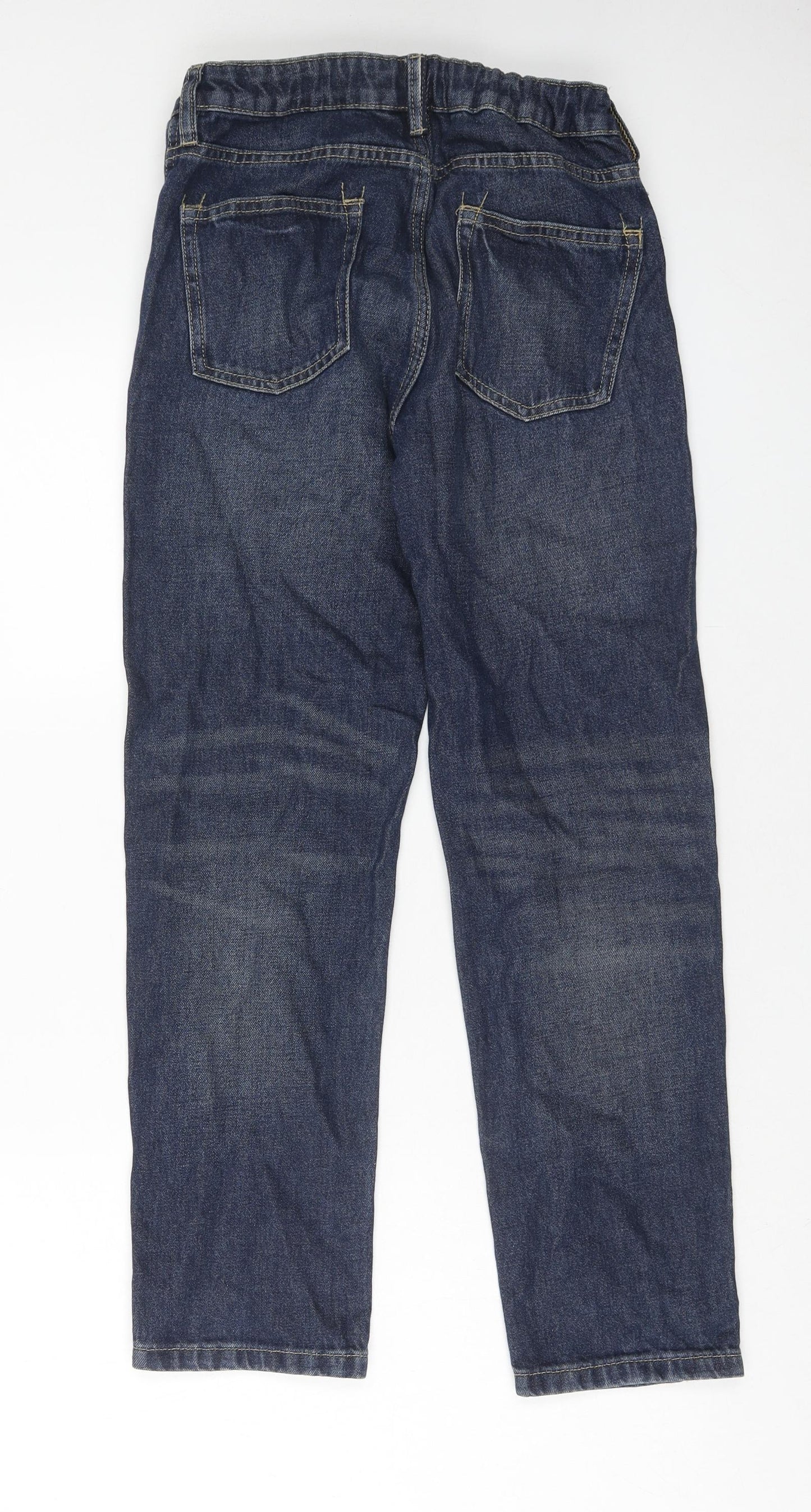 Marks and Spencer Boys Blue Cotton Straight Jeans Size 11-12 Years Regular Zip