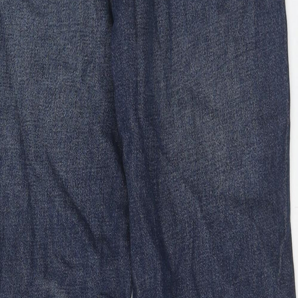 Marks and Spencer Boys Blue Cotton Straight Jeans Size 11-12 Years Regular Zip