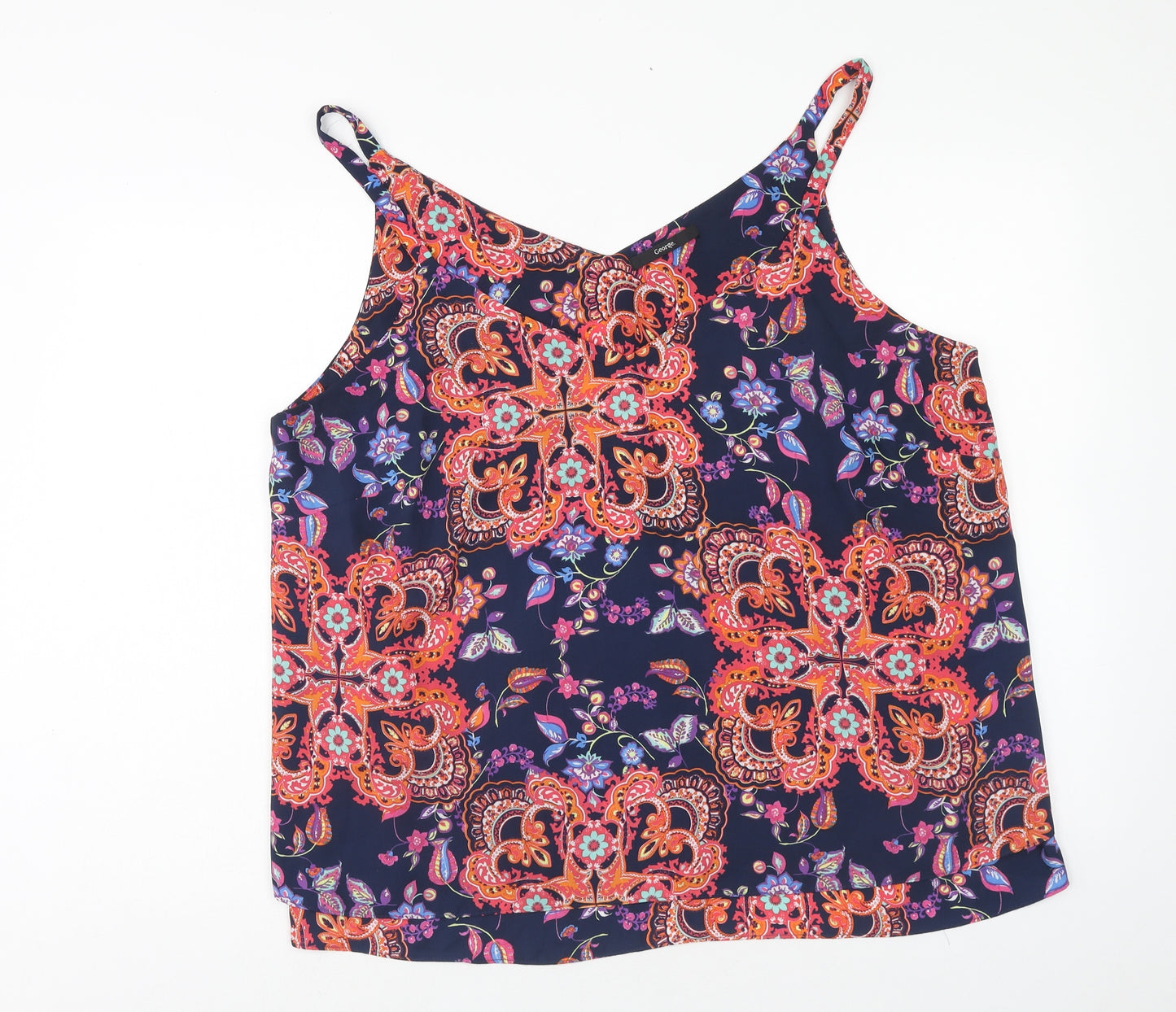 George Womens Multicoloured Geometric Polyester Camisole Tank Size 22 V-Neck