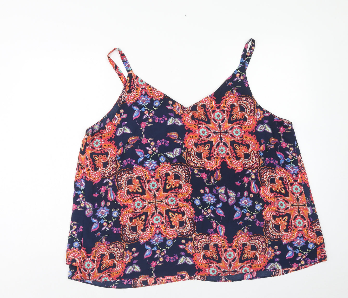 George Womens Multicoloured Geometric Polyester Camisole Tank Size 22 V-Neck