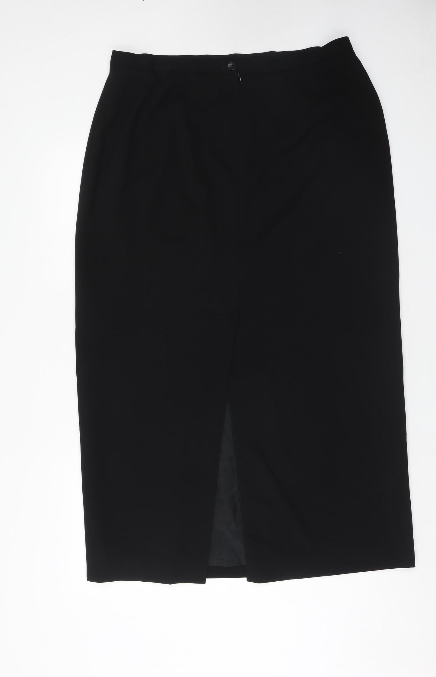 Laura Ashley Womens Black Polyester Straight & Pencil Skirt Size 18 Zip