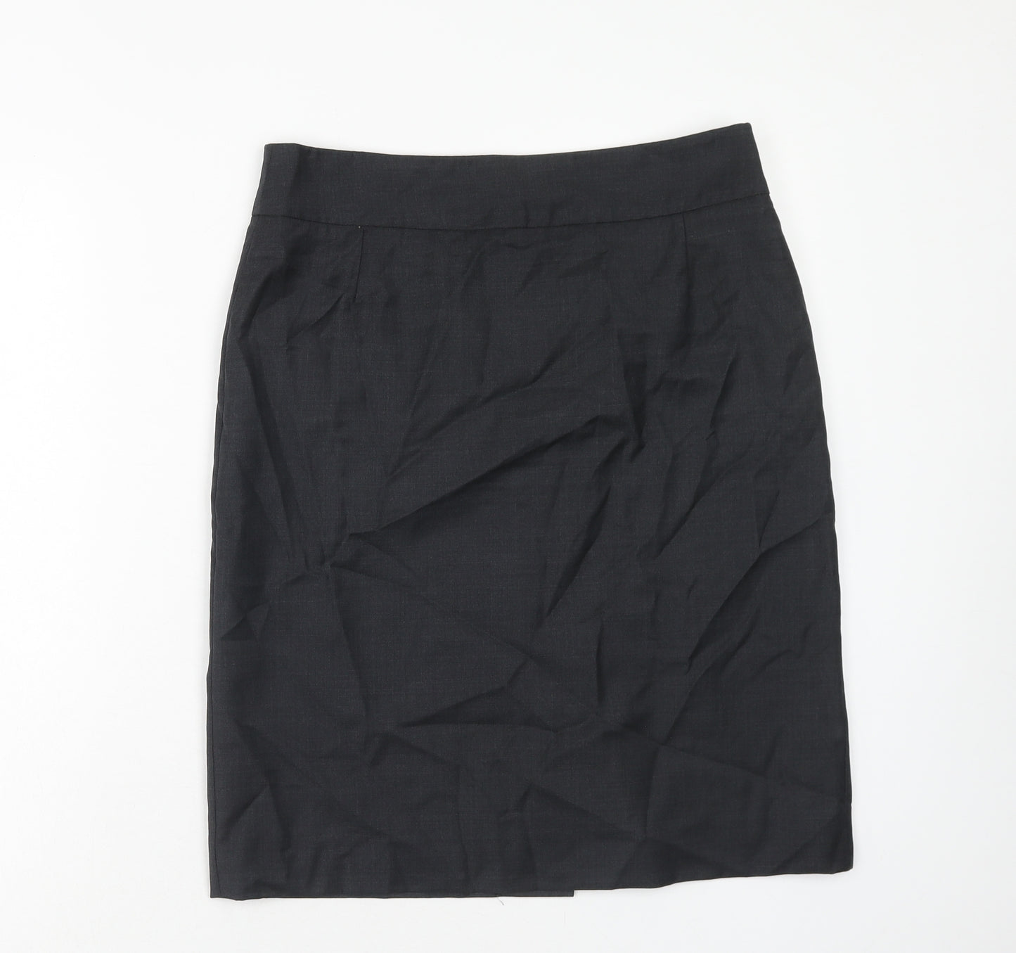 TM Lewin Womens Grey Wool Straight & Pencil Skirt Size 10 Zip